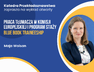 Plakat z zaproszeniem na wykład Mai Wolsan